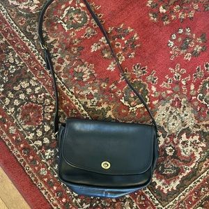 Vintage coach city bag black leather